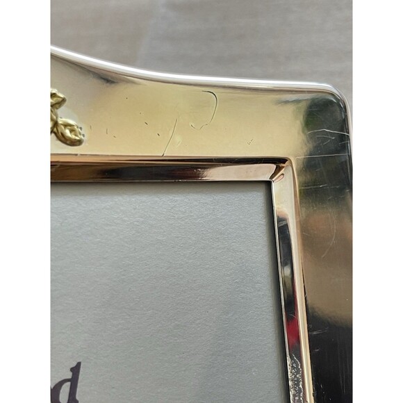 Silver-Plated Lacquered Brass Picture Frame 5"x3.5" by Bowon w/Glass Classic - Picture 9 of 11